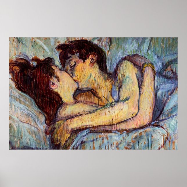 In Bed, The Kiss by Henri de Toulouse-Lautrec Poster (Front)