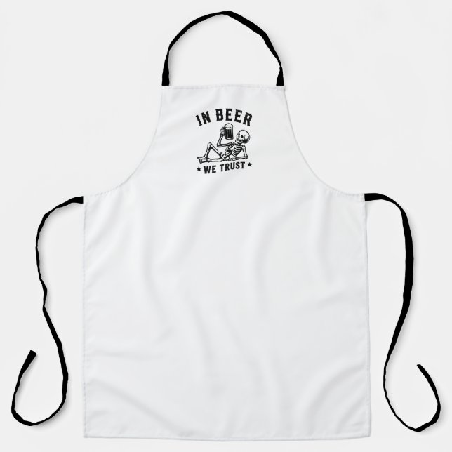 In beer we trust chilling skeleton Beer Pong Apron (Front)
