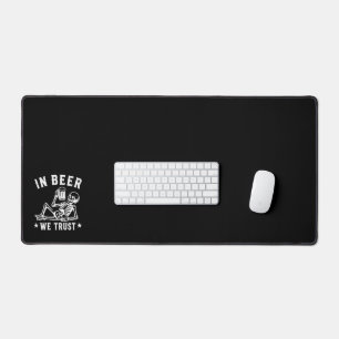 In beer we trust chilling skeleton Beer Pong Desk Mat
