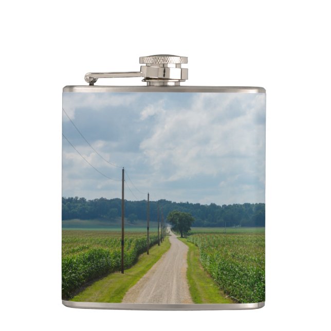 In Between Corn Fields Hip Flask (Front)