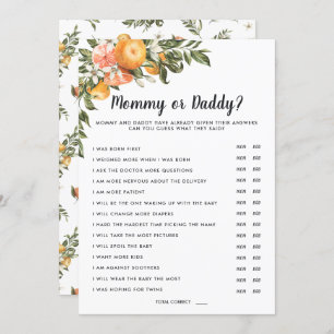 In Bloom Baby Shower Mummy or Daddy Game Invitation