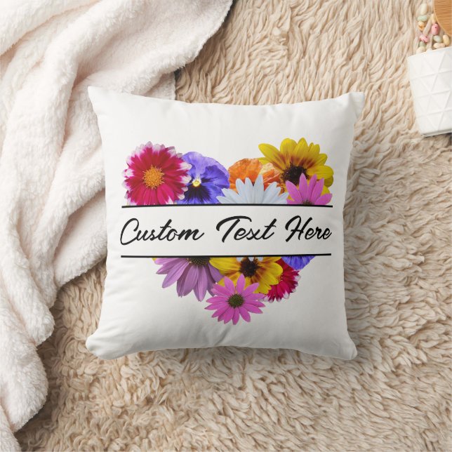 In Bloom - Heart shaped Floral Cushion (Blanket)