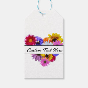 In Bloom - Heart shaped Floral Gift Tags