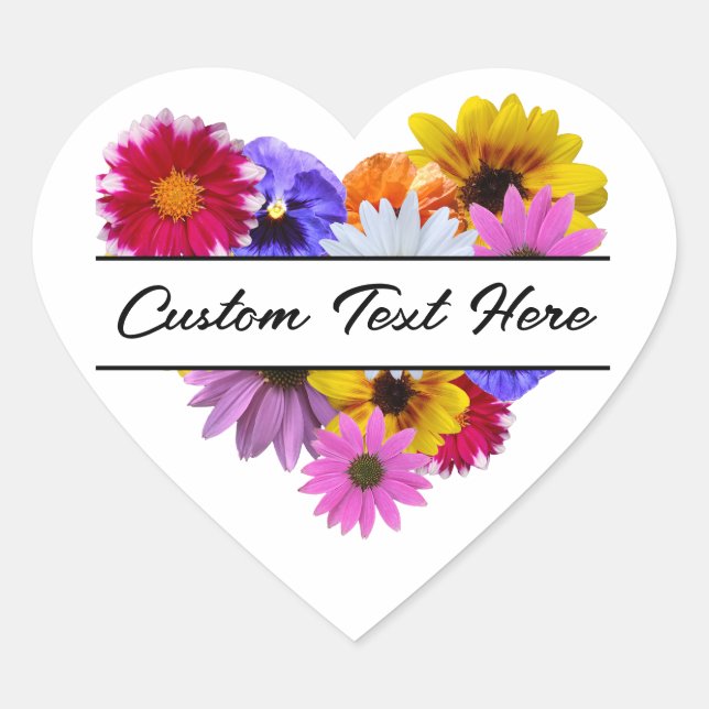 In Bloom - Heart shaped Floral Sticker (Front)
