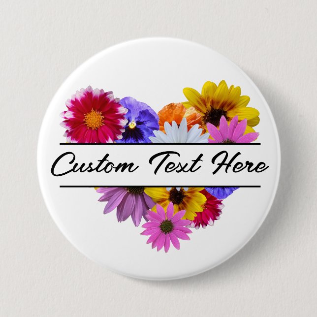 In Bloom - Heart Split Floral Button (Front)