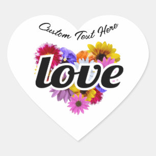In Bloom - Love Heart Shaped Floral Bouquet Sticker