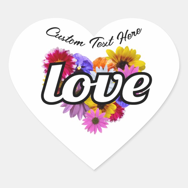 In Bloom - Love Heart Shaped Floral Bouquet Sticker (Front)