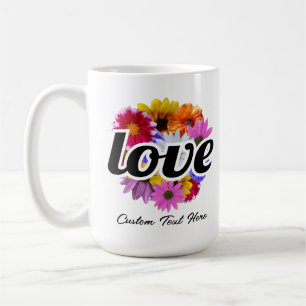 In Bloom - Love with Round Floral Bouquet Coffee Mug