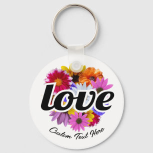 In Bloom - Love with Round Floral Bouquet Key Ring