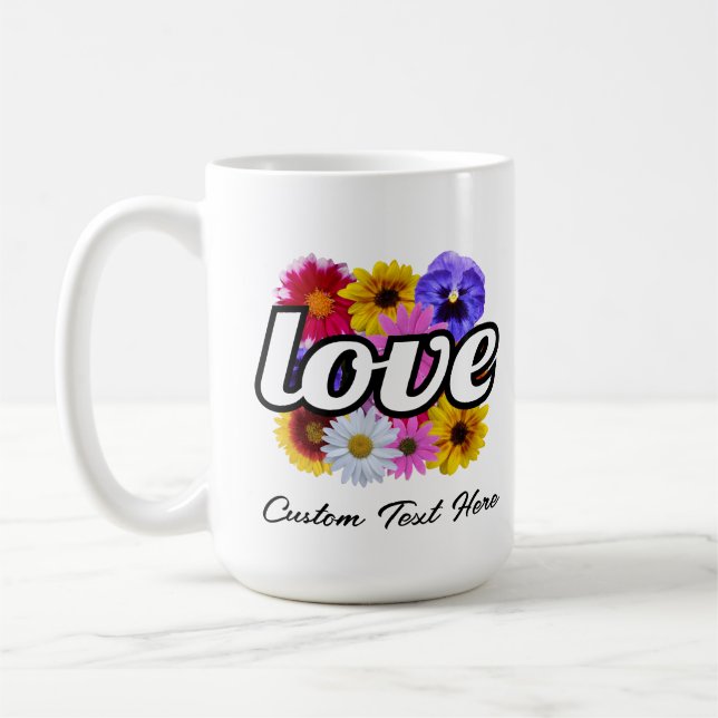 In Bloom - Love with Square Floral Bouquet Mug (Left)