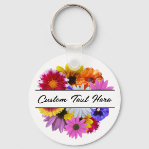 In Bloom - Round Split Floral Key Ring