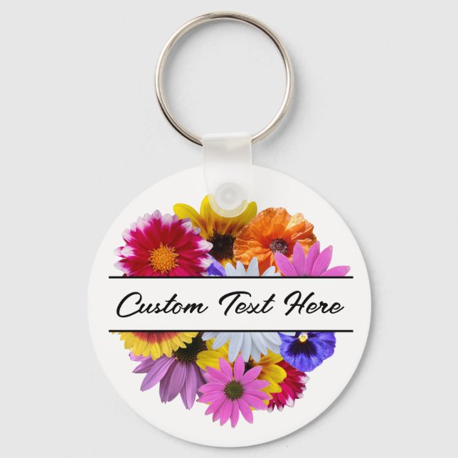 In Bloom - Round Split Floral Key Ring (Front)