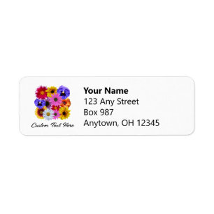 In Bloom - Square Floral Return Address Label