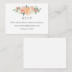 In bloom Wedding RSVP Online Website Business Car Card