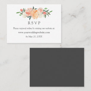 In bloom Wedding  RSVP Online Website Business Car Card