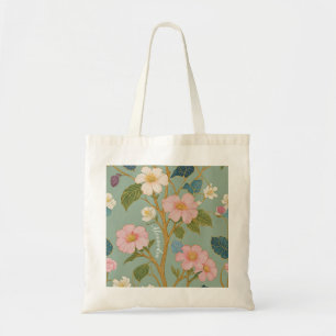 In Blossom: Pastel Branch with Pink Flowers Tote Bag