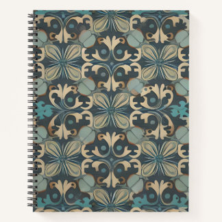 in blue notebook
