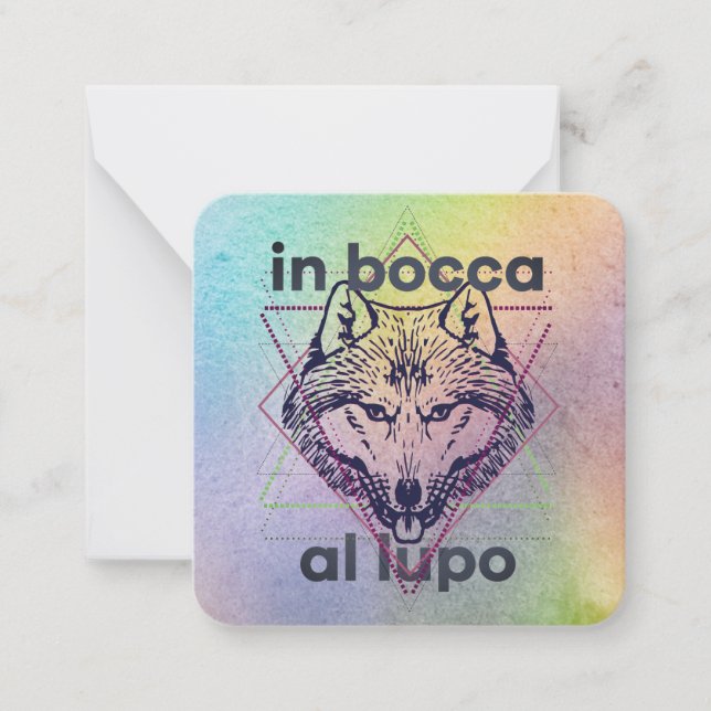 In bocca al lupo good luck castmate opening night card (Front)