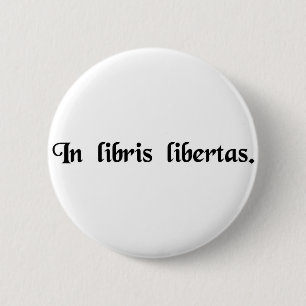 In books freedom 6 cm round badge