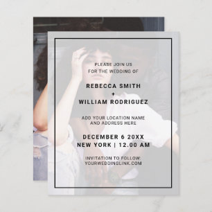 In Budget Simple Photo Wedding Invitations