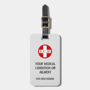 In Case Emergency   Personalise medical info Luggage Tag