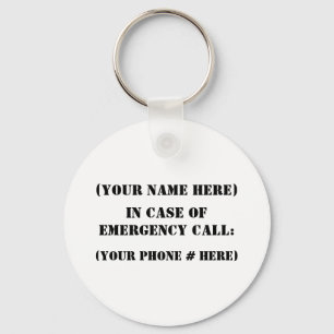 In Case Of Emergency Key Ring