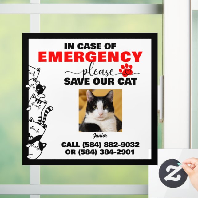 In Case of Emergency Save Cat With Custom Photo (Home)