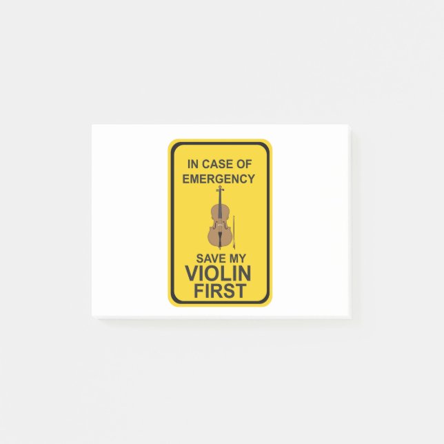 In case of Emergency Save My Violin First Post-it Notes (Front)