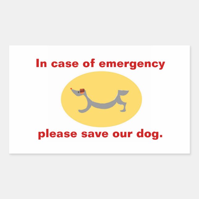 In case of emergency save our dog rectangular sticker (Front)