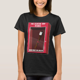 In Case Of Fire Break Glass Marshmallow Camping Ro T-Shirt