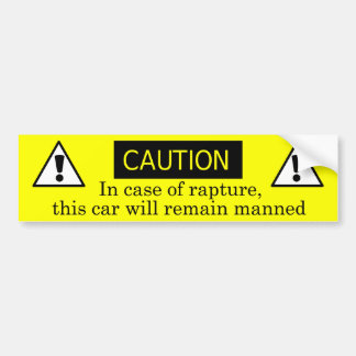 In case of rapture bumper sticker