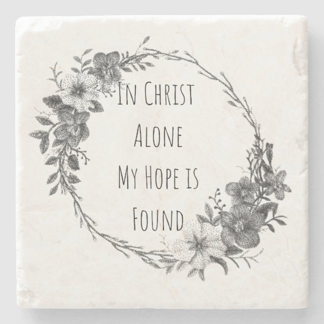 In Christ Alone Keepsake Jewellery Box Stone Coaster (Front)