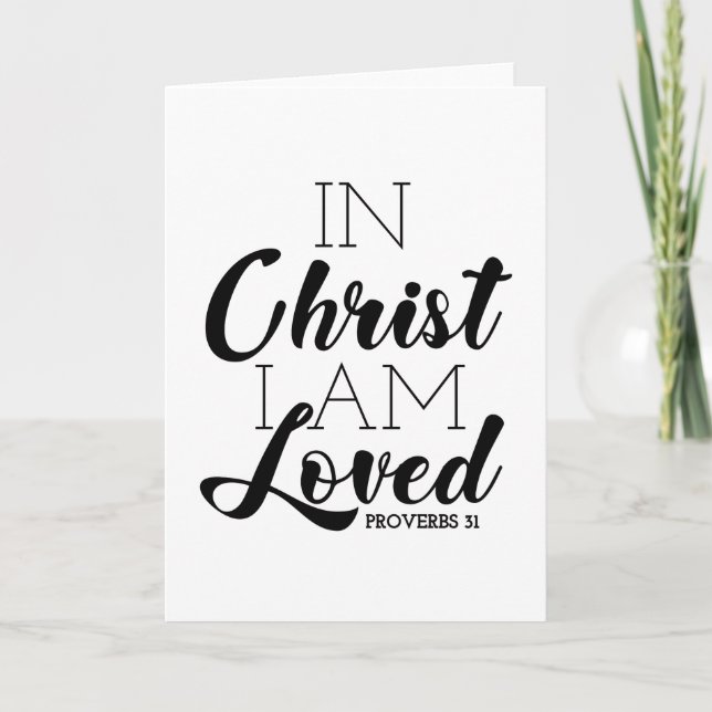 In Christ I Am Loved Scripture Promises Christian Card (Front)