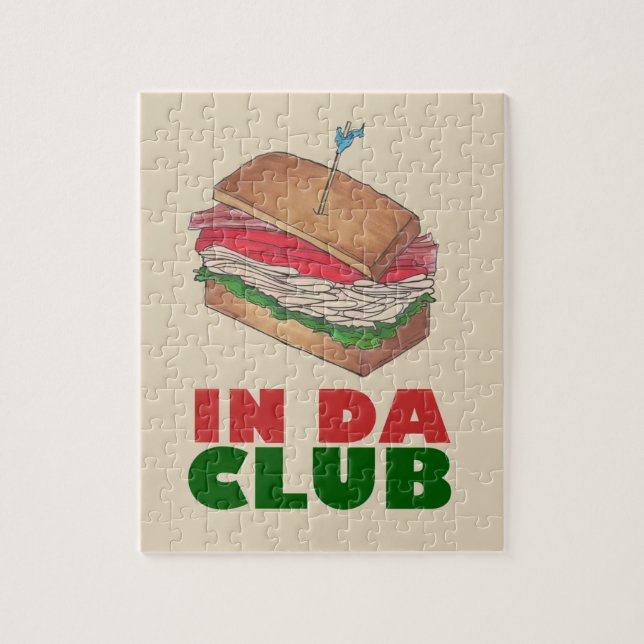 In Da Club Turkey Club Sandwich Funny Foodie Gift Jigsaw Puzzle (Vertical)