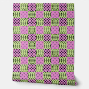 In dark multi-colored tones, retro geometric wallpaper