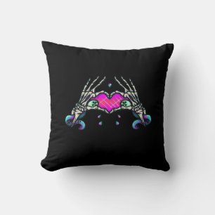 In Death - Skeleton Heart Hands Cushion