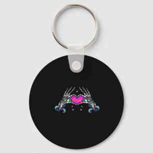 In Death - Skeleton Heart Hands Key Ring