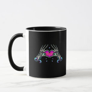 In Death - Skeleton Heart Hands Mug