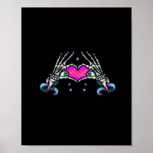 In Death - Skeleton Heart Hands Poster
