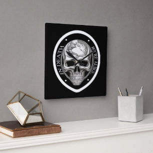 In Death, We're Alike Square Wall Clock