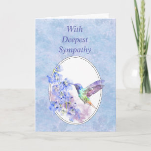 In Deepest Sympathy Beautiful Hummingbird Bird Card