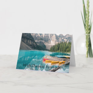 In Deepest Sympathy Beautiful Mountain Lake Canoe Card