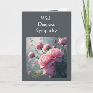 In Deepest Sympathy Beautiful Peony Garden Flowers Card