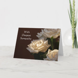 In Deepest Sympathy Beautiful White Roses Card