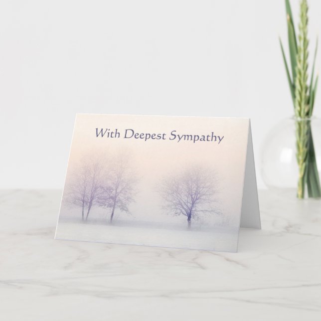In Deepest Sympathy Beautiful Winter Trees Nature Card (Front)