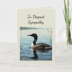 In Deepest Sympathy Common Loon Bird Nature Art Card