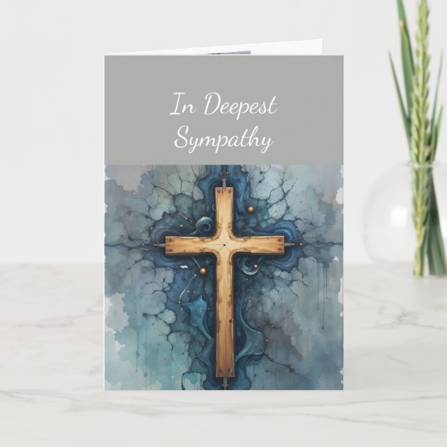 In Deepest Sympathy Crucifix Cross Jesus Christian Card (Front)