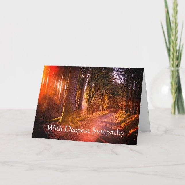 In Deepest Sympathy Forest Trail Sunset Card (Front)