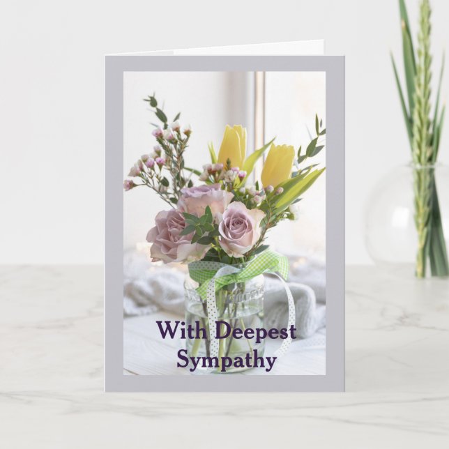 In Deepest Sympathy Garden Flower Bouquet Card (Front)