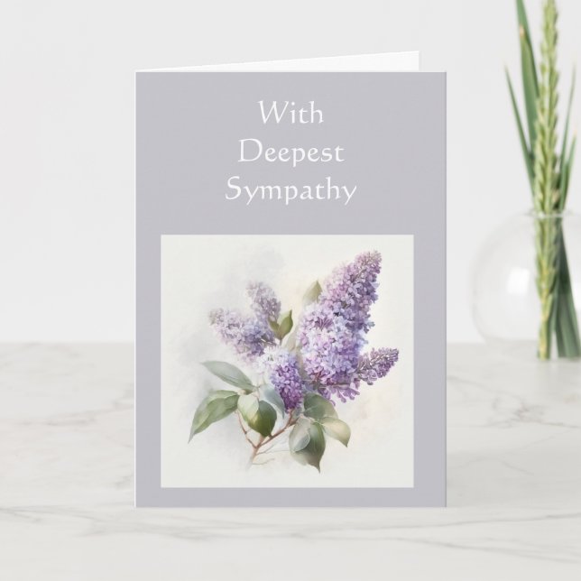 In Deepest Sympathy Garden Flower Lilac Card (Front)